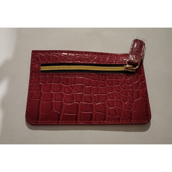 B-Low the Belt Faux Croc Vegan Leather Wallet ID Card Holder Red NEW - Picture 4 of 4